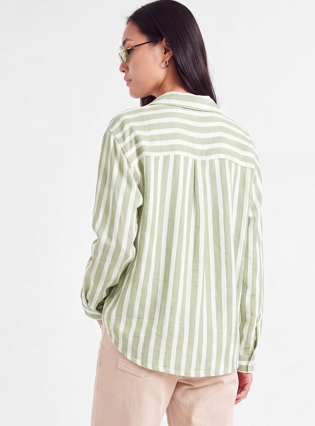 Women Striped Drop-Shoulder Shirt