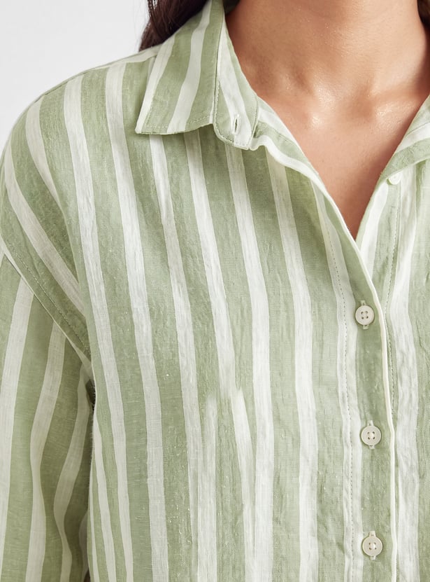 Women Striped Drop-Shoulder Shirt