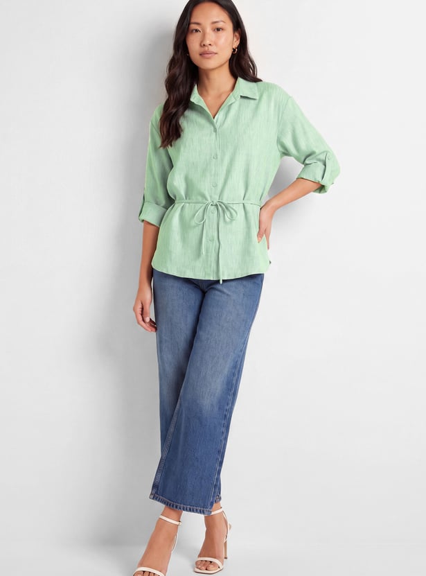 Women Striped Shirt-Style Top