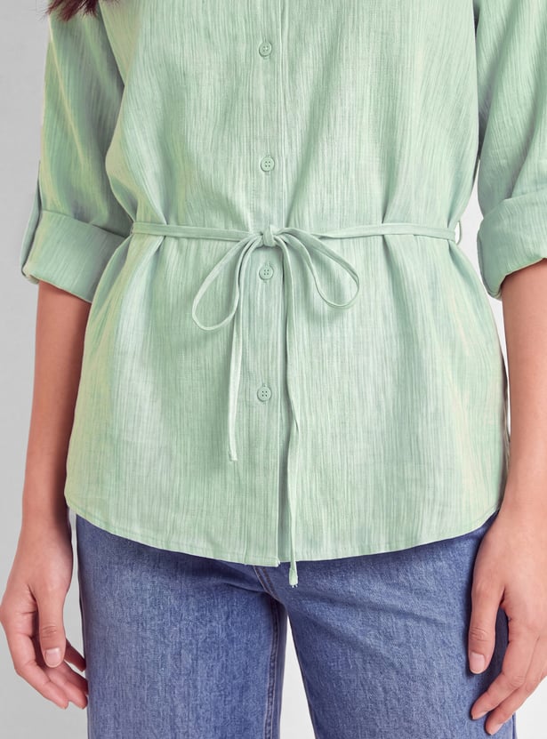 Women Striped Shirt-Style Top
