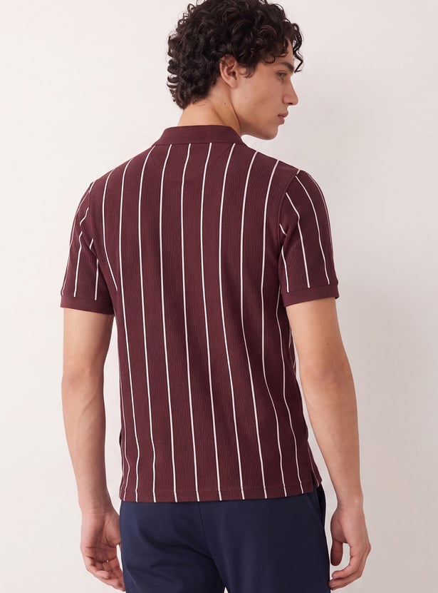 Men Striped Polo T-shirt