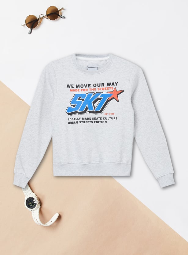 Boys Printed Pullover Sweatshirt