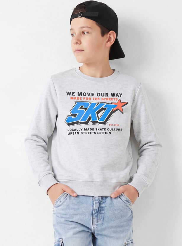 Boys Printed Pullover Sweatshirt