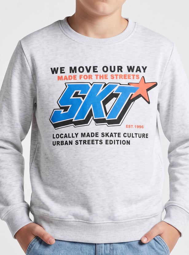 Boys Printed Pullover Sweatshirt