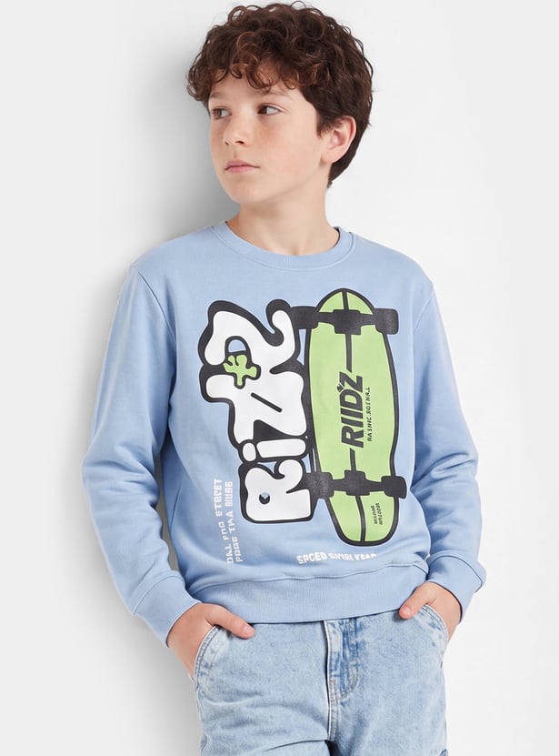 Boys Printed Pullover Sweatshirt