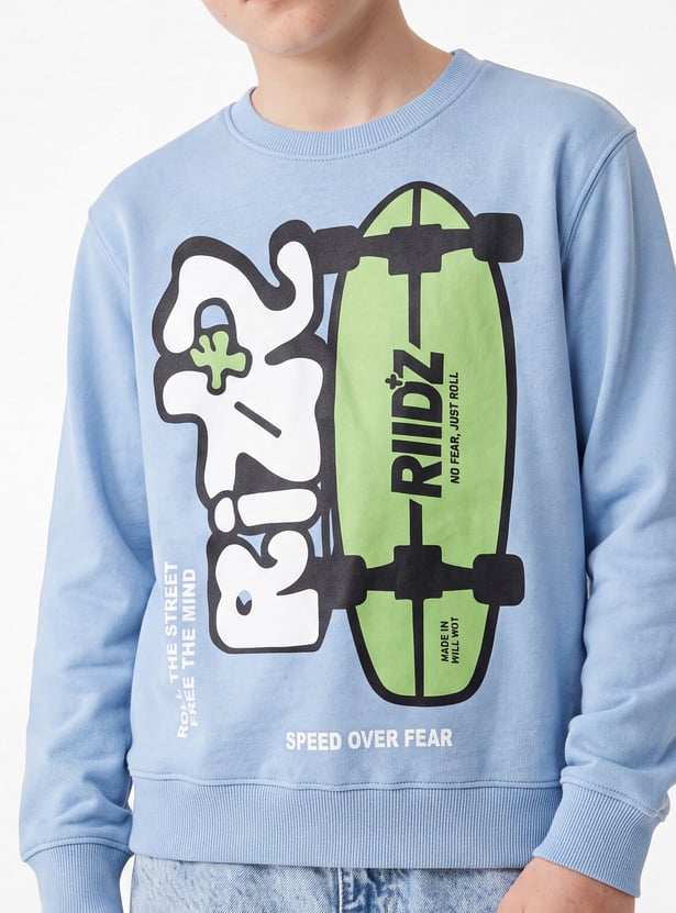 Boys Printed Pullover Sweatshirt