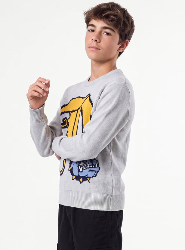 Max Jacquard Knit Sweater Cotton Blend