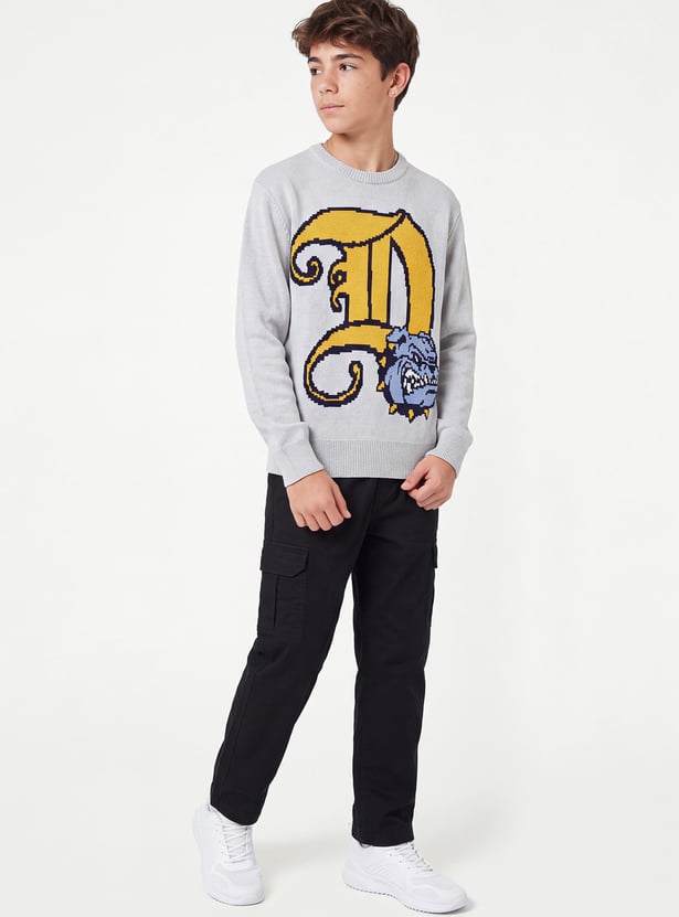 Max Jacquard Knit Sweater Cotton Blend