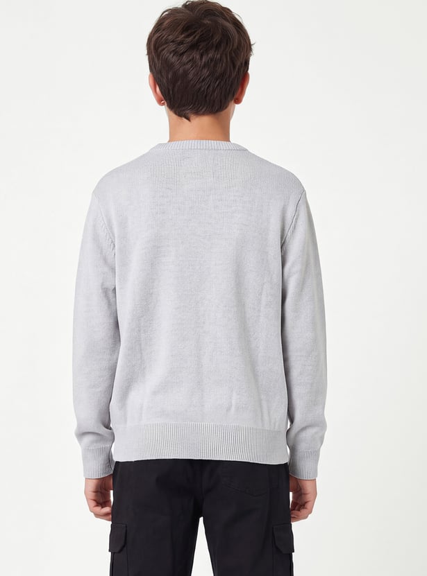 Max Jacquard Knit Sweater Cotton Blend