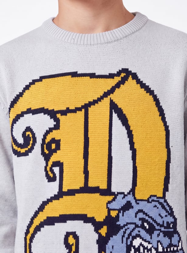 Max Jacquard Knit Sweater Cotton Blend