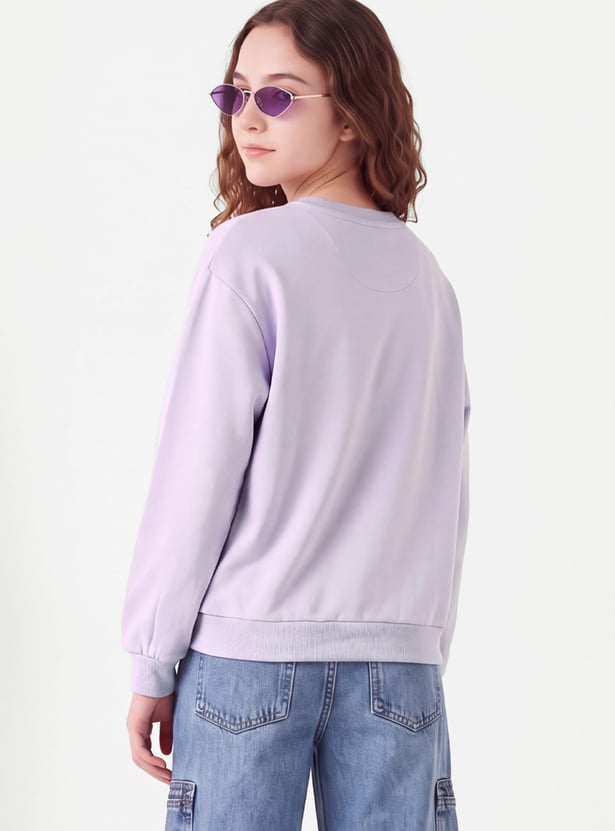 Girls Anime Printed Pullover Sweatshirt
