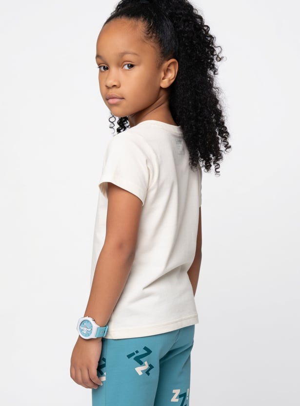 Boys Printed T-shirt with Pyjamas Set