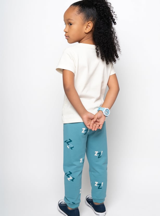 Boys Printed T-shirt with Pyjamas Set