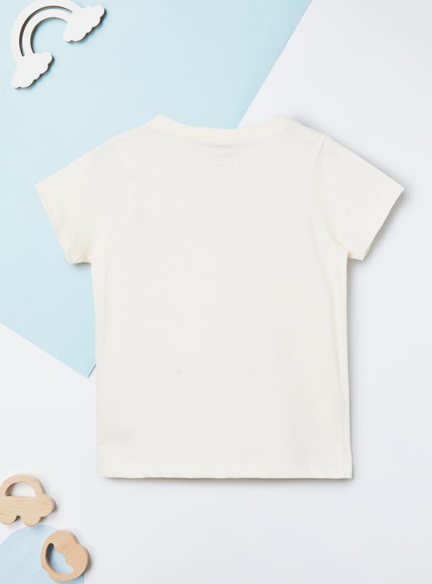 Boys Printed T-shirt with Pyjamas Set