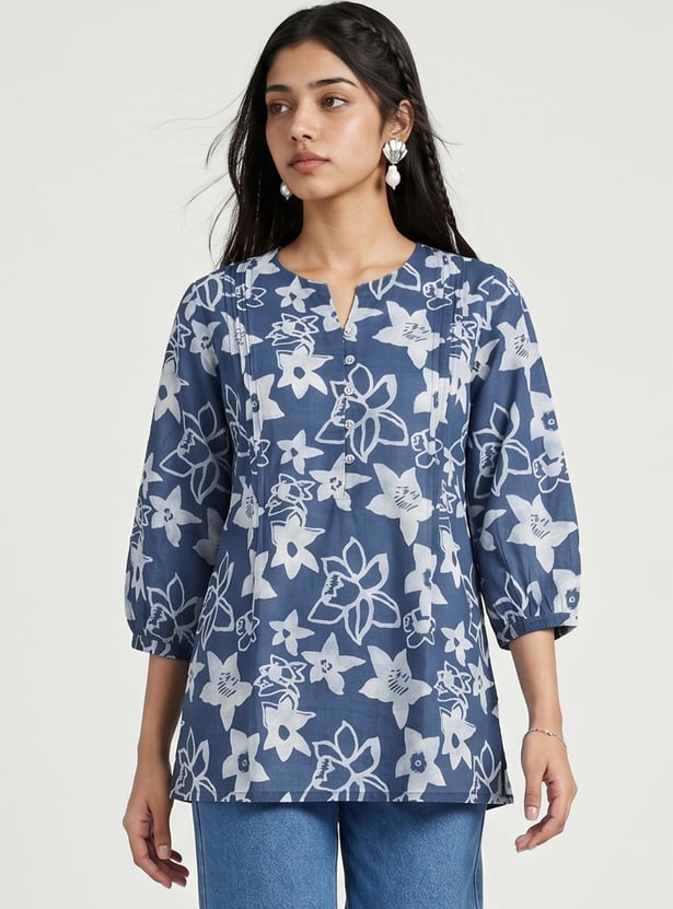 Women Floral Print Straight Kurti