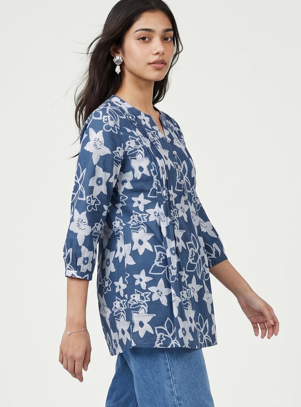 Women Floral Print Straight Kurti