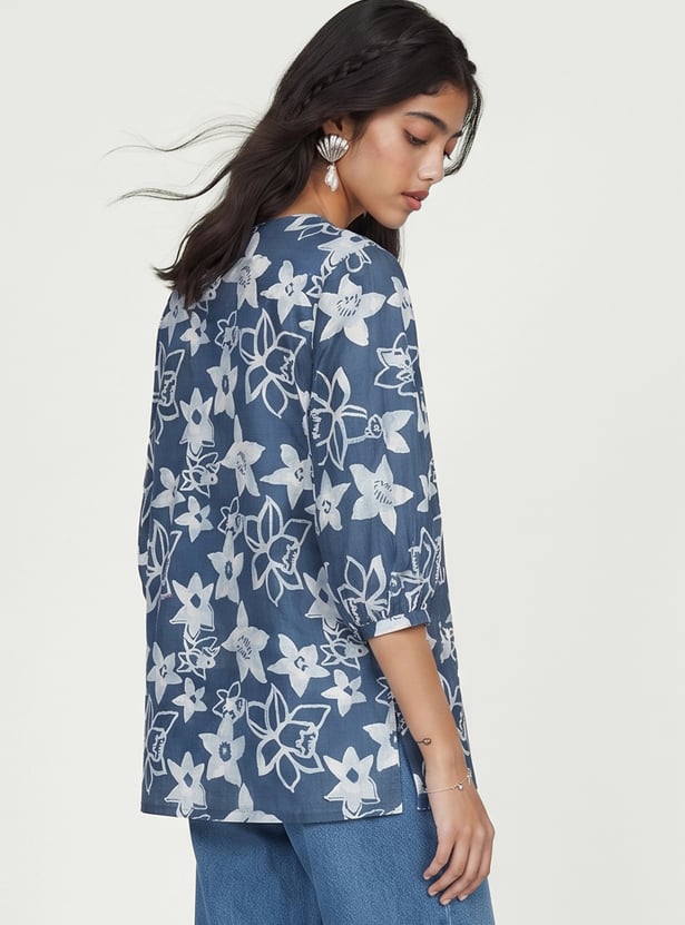 Women Floral Print Straight Kurti