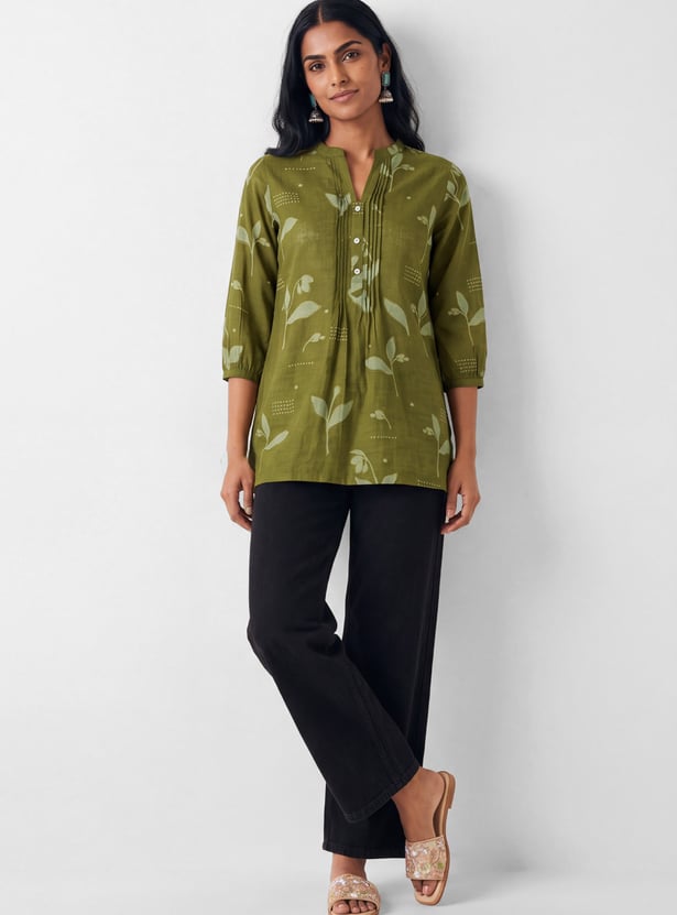 Women Floral Print Straight Kurti