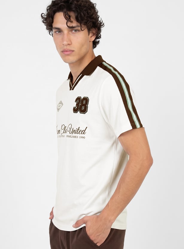 Men Printed Johnny Collar T-shirt