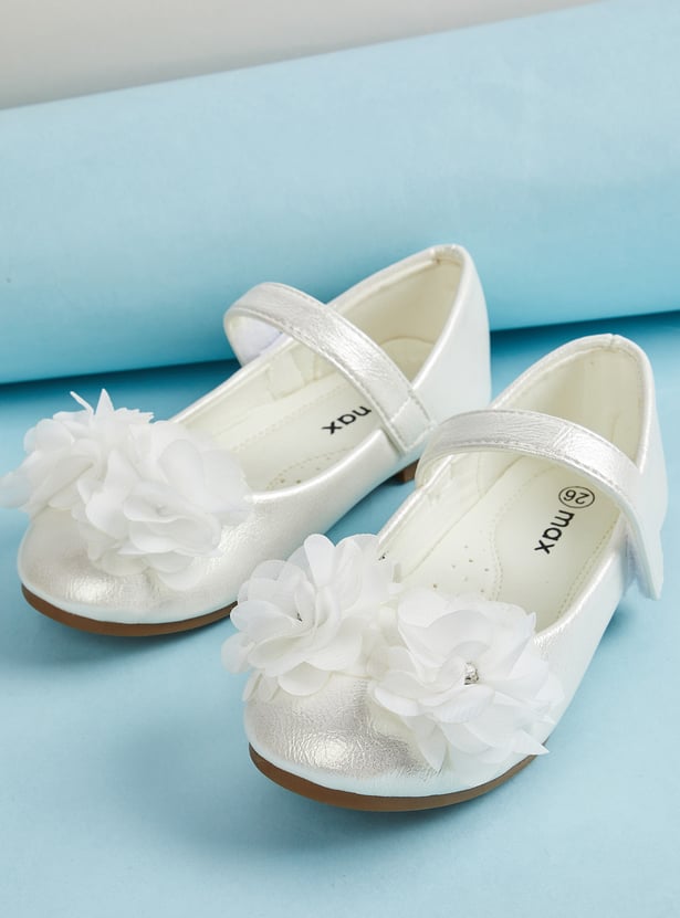 Girls Floral Embellished Mary Janes