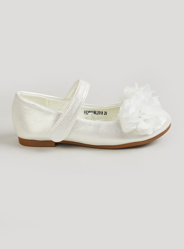 Girls Floral Embellished Mary Janes