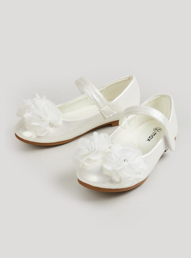 Girls Floral Embellished Mary Janes