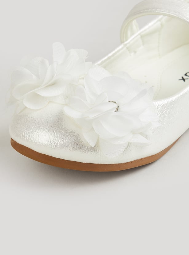 Girls Floral Embellished Mary Janes