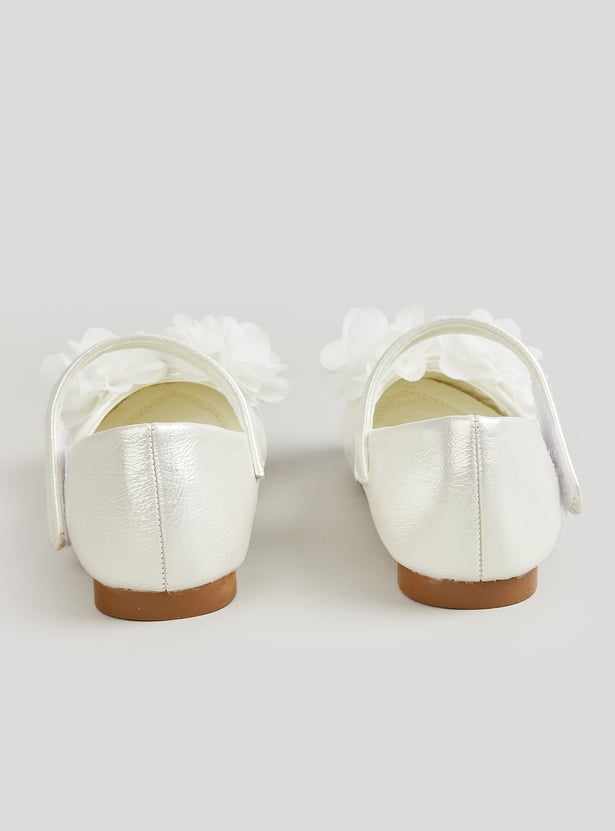 Girls Floral Embellished Mary Janes