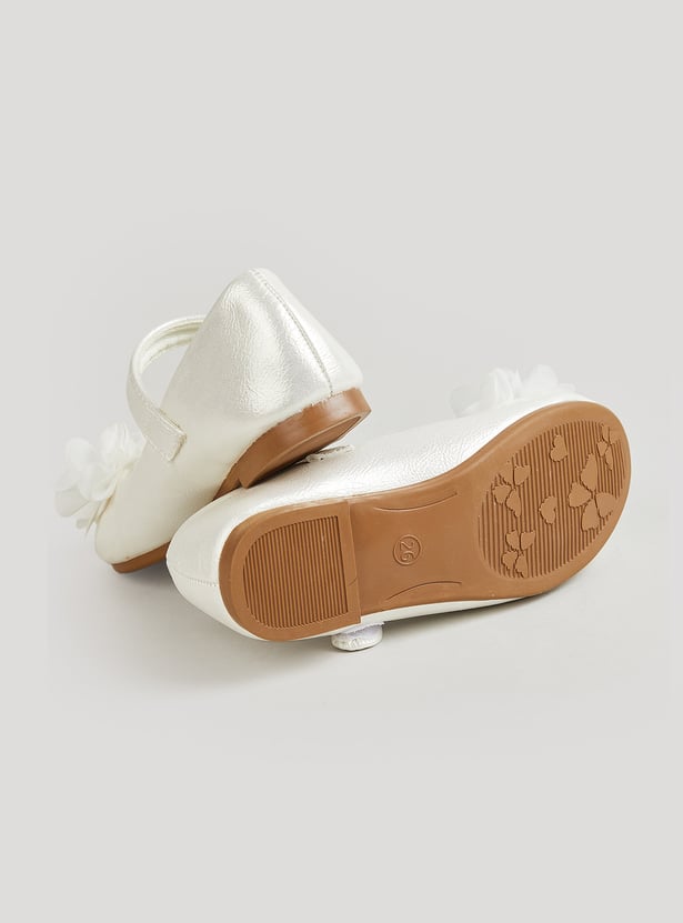 Girls Floral Embellished Mary Janes