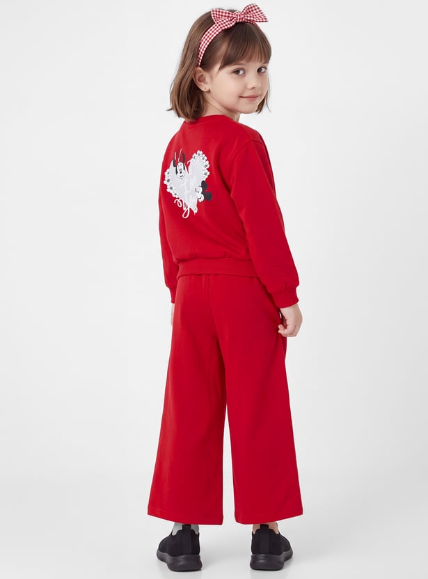 Girls Mickey & Minnie Printed Trousers Set