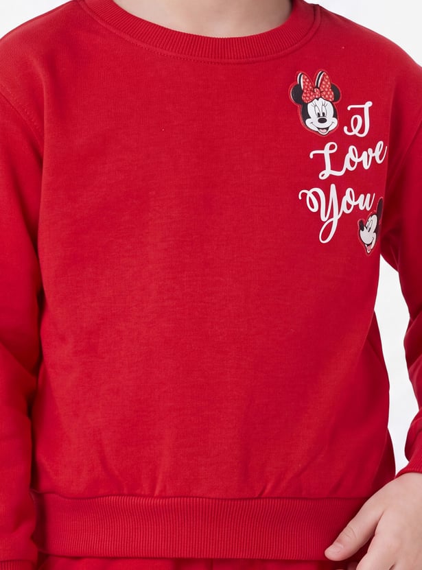 Girls Mickey & Minnie Printed Trousers Set