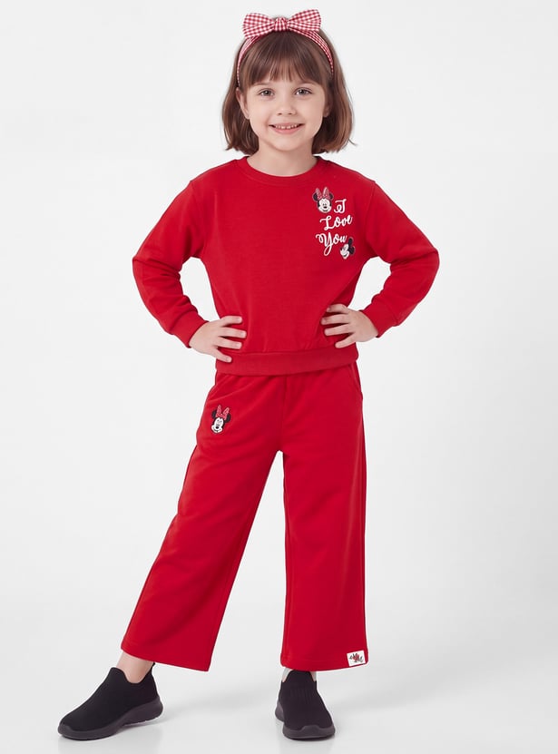 Girls Mickey & Minnie Printed Trousers Set