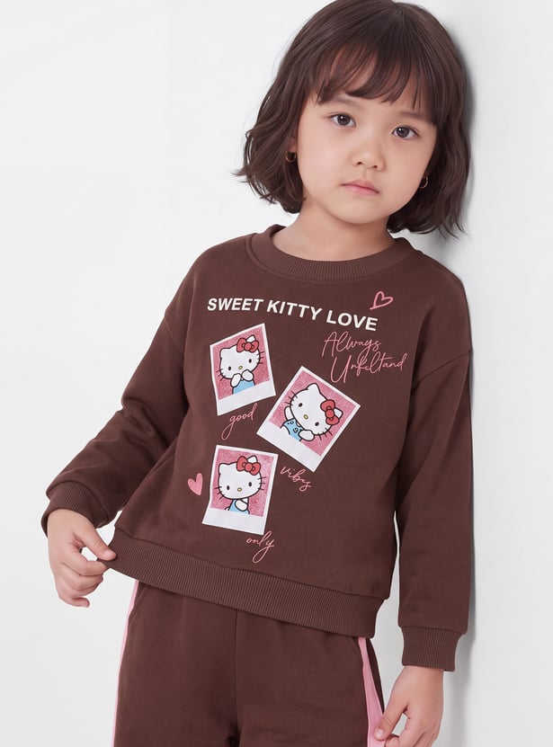 Girls Hello Kitty Print Trousers Set