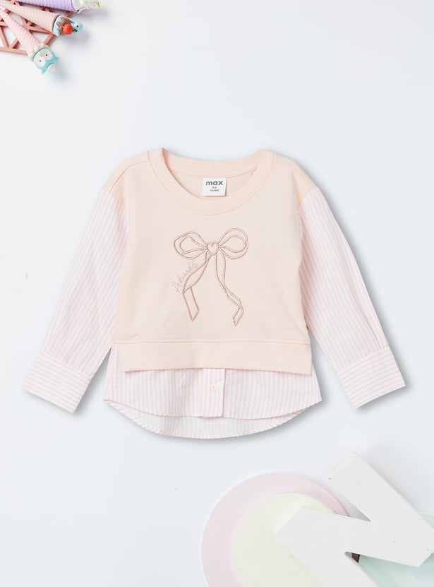 Girls Embroidered Twofer Top