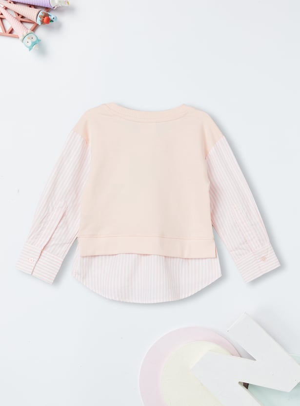 Girls Embroidered Twofer Top