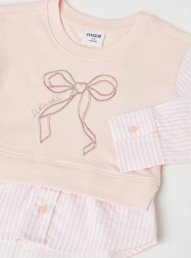 Girls Embroidered Twofer Top