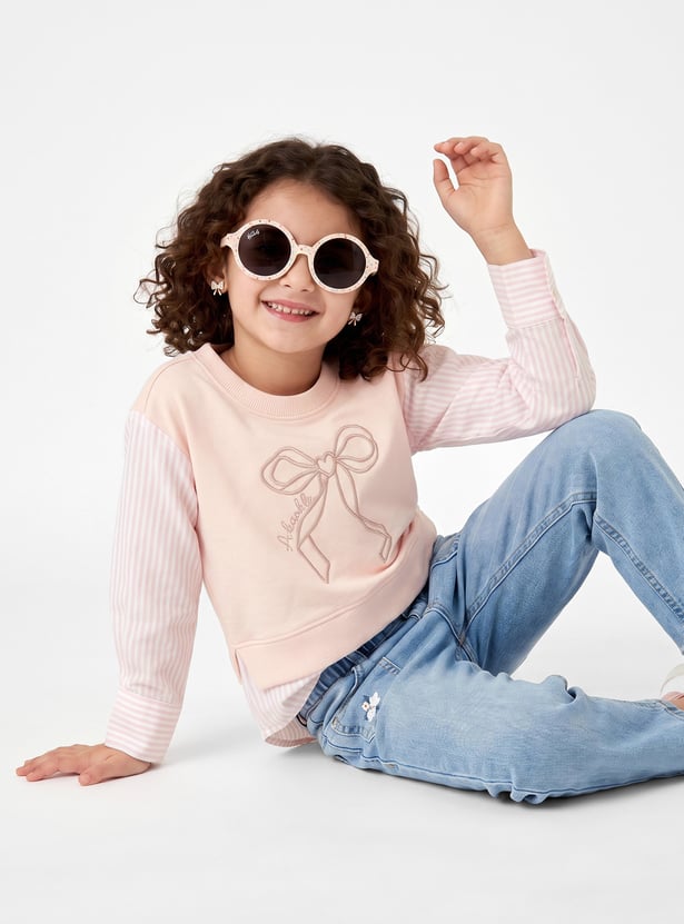 Girls Embroidered Twofer Top