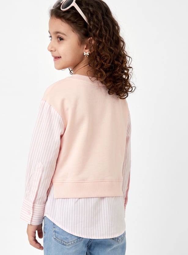 Girls Embroidered Twofer Top