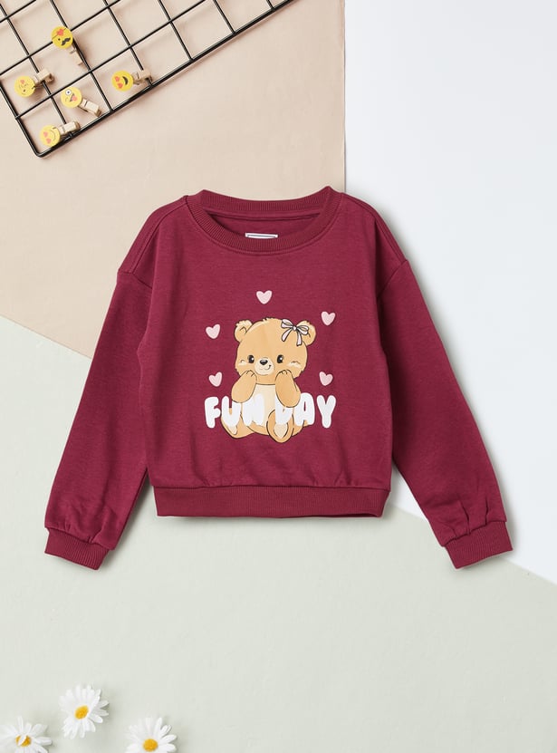Girls Teddy Printed Sweatshirt