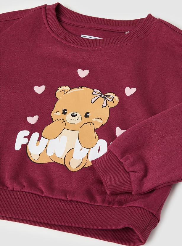 Girls Teddy Printed Sweatshirt