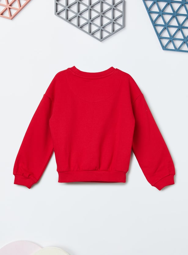Girls Printed Drop-Shoulder Sweatshirt