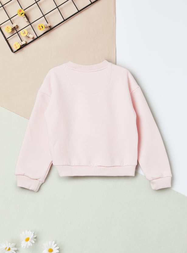 Girls Bear Printed Sweatshirt