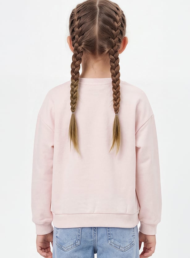 Girls Bear Printed Sweatshirt