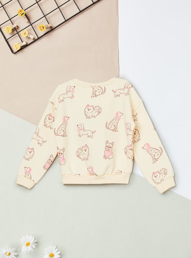 Girls Printed Pullover Sweatshirt