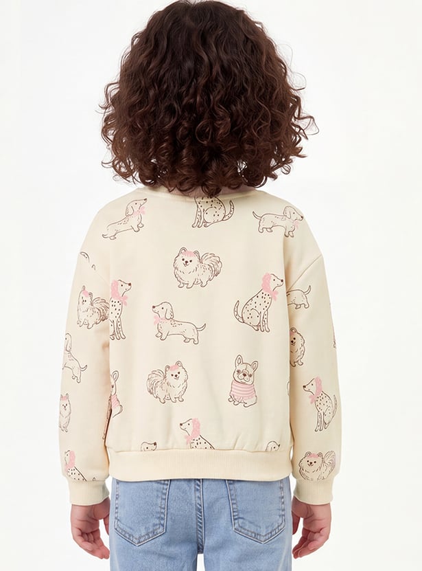 Girls Printed Pullover Sweatshirt