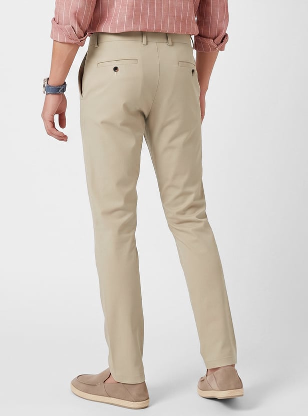 Men Solid Regular Fit Trousers