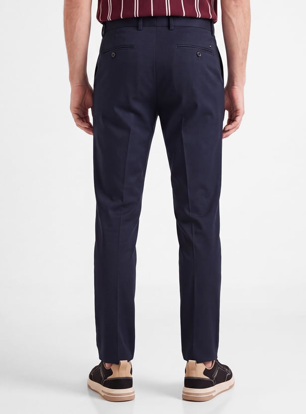 Men Solid Regular Fit Trousers