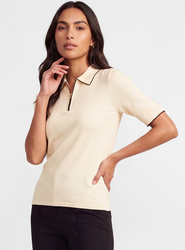 Women Knit Polo T-shirt