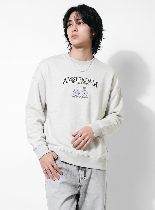 URB_N Men Embroidered Pullover Sweatshirt