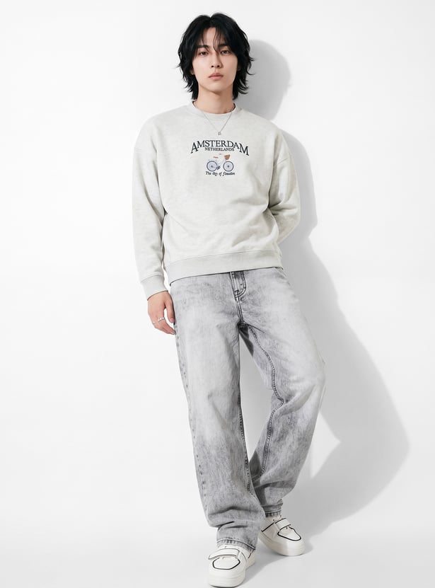 URB_N Men Embroidered Pullover Sweatshirt